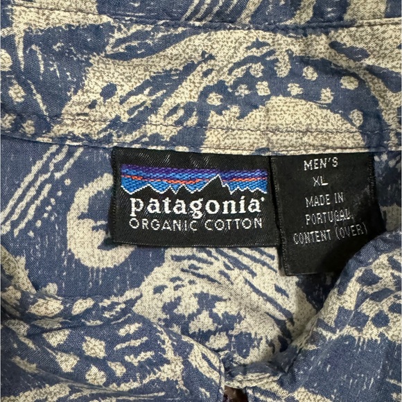 Patagonia Dreamtime Shirt Button Up Polo Blue Organic Cotton XL - Picture 5 of 9